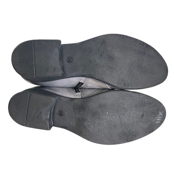 Miz Mooz Sallie Gray Leather Ankle Boots Wide Fit 38 (US 7.5–8) Button Detail - Picture 10 of 14